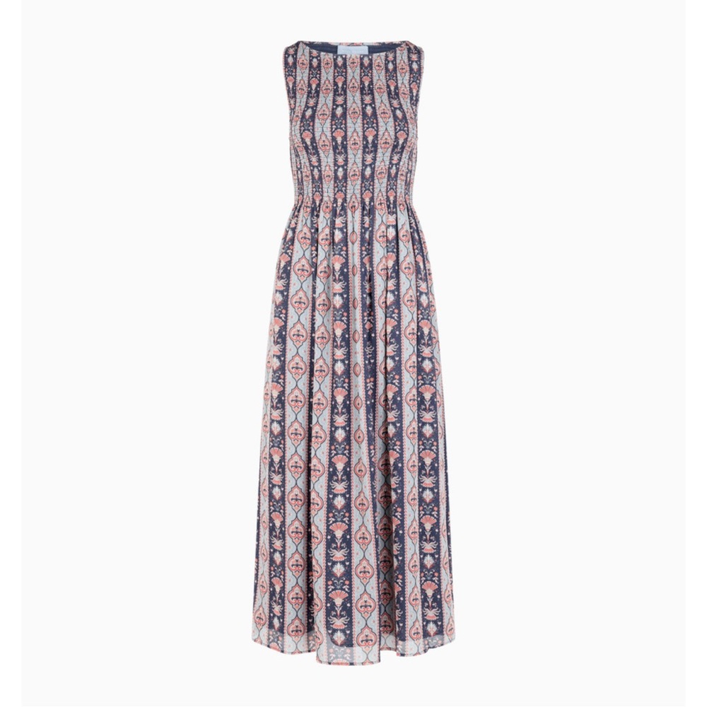 Hill House Navy and Coral Maxi Dress